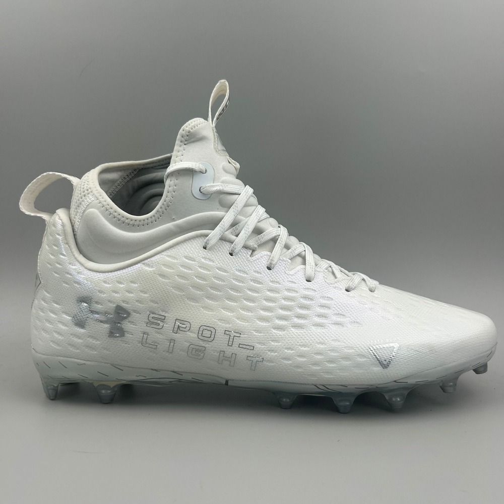 Under Armour Spotlight Lux MC 2.0 Mens 13 White Football Cleats 3025082-100 NEW